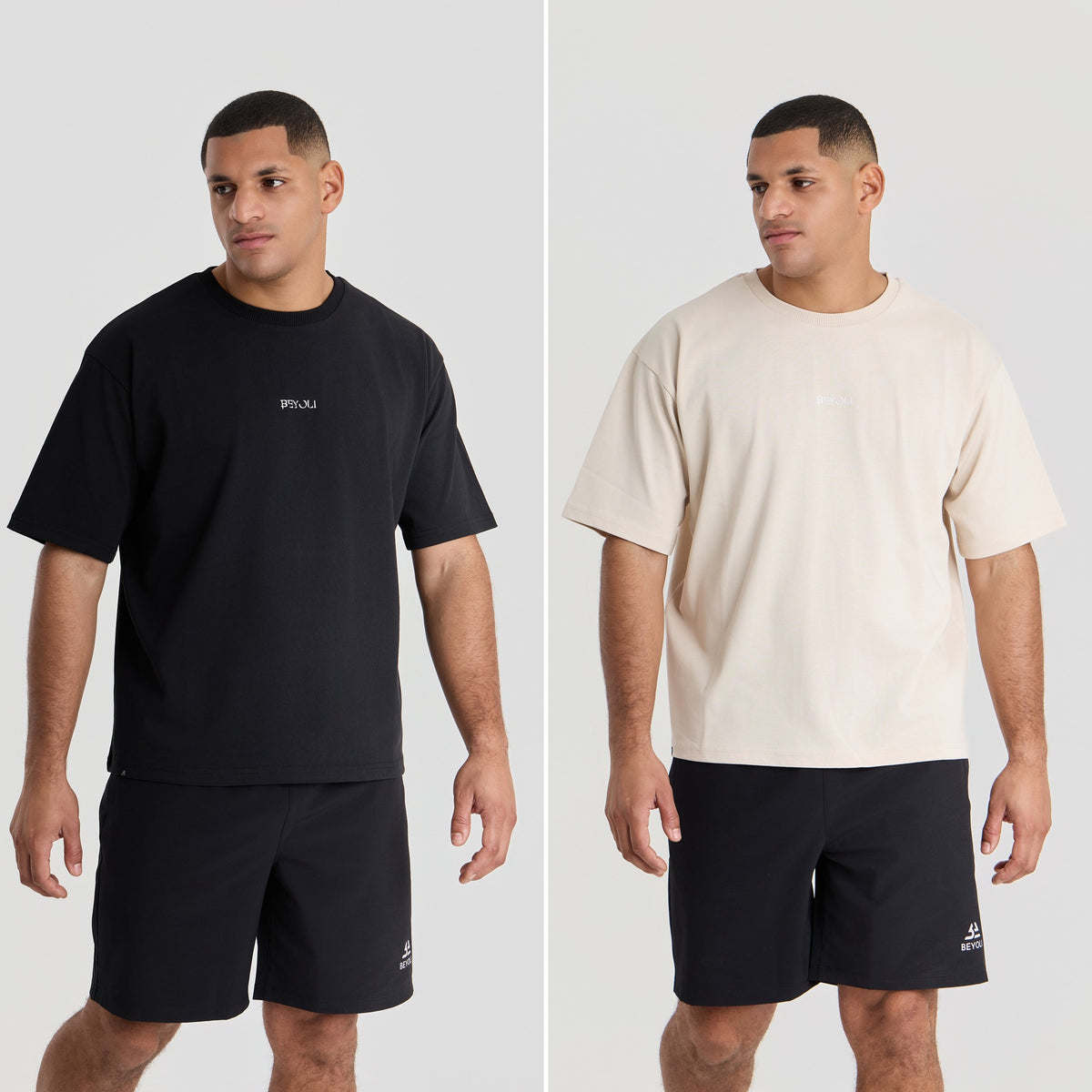 Pack 2 T-shirts Impact Beyoli Homme - Noir + Sable